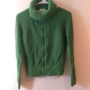 3/$23 Ann Taylor LOFT Green Zip Up Sweater